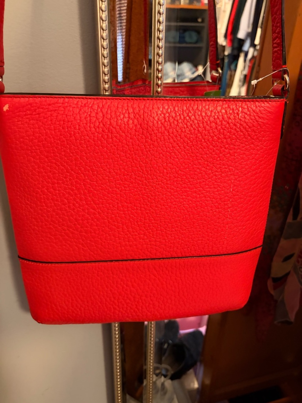 kate spade Red Pebbled Leather Crossbody with Gold Hardware - Picture 3 of 5